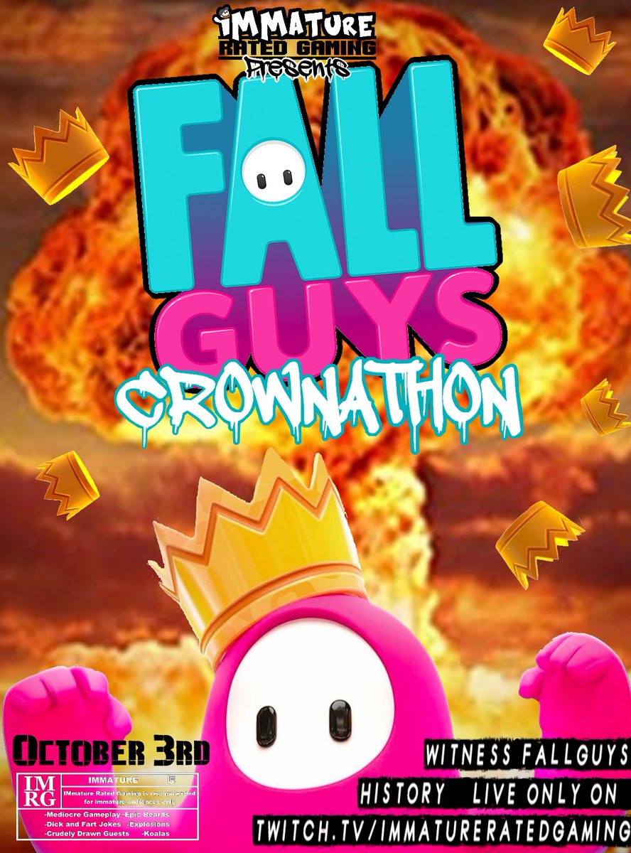 Want to witness <a href="/fallguys/">Fall Guys</a> history? Then get over to twitch.tv/immatureratedg… <a href="/IMmatureTweet/">IMmatureRatedGaming</a> and witness the first ever CROWNATHON