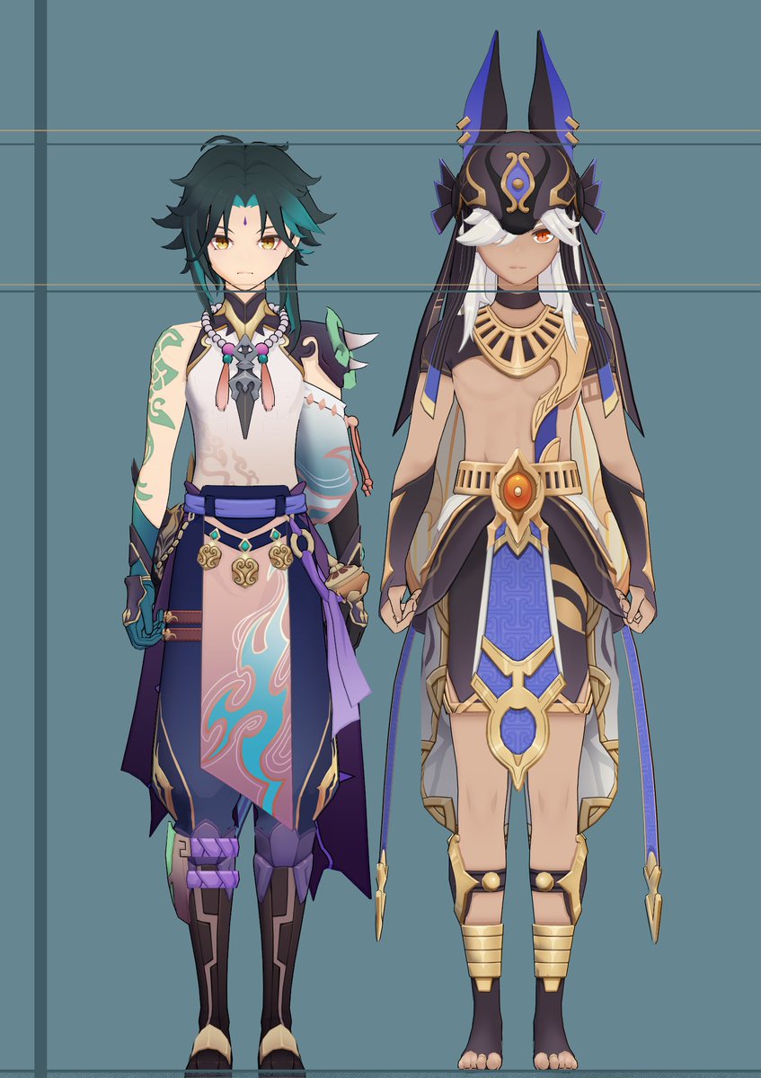 riia_chi's tweet photo. As requested from the previous post with the height of Cynonari, I now show the height of Cyno and Xiao. I remind you that these are official Hoyoverse models, I have not edited them.
#genshin #genshinimpact #xaio #cyno https://t.co/LJycU7dr7g