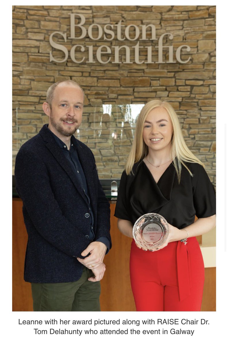 RAISE_Ireland's tweet photo. We are so proud to have worked with Boston Scientific in establishing the first national bursary for student teachers in STEM. This bursary was recently awarded to Leanne O’ Connor from @MaynoothUni based on her essay ‘My role as a STEM educator and advocate’ @bostonsci https://t.co/6JgzyQ4gNJ