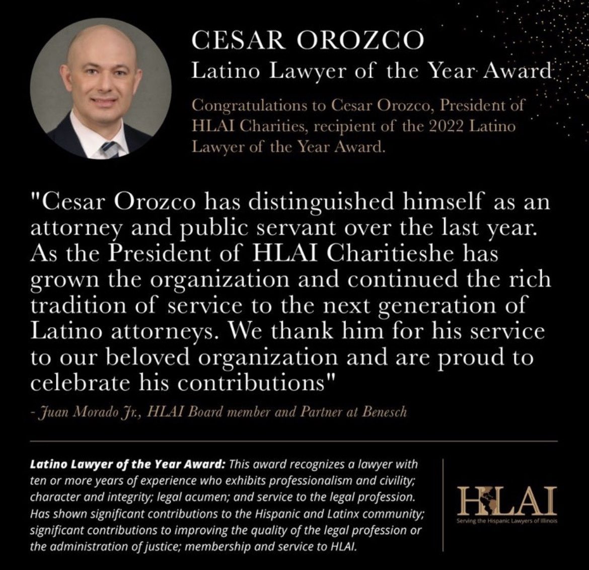 Consejera Sánchez (@sanchezgutievy) on Twitter photo Congrats to my brother-in-law being named Latino Lawyer of the Year! By the Hispanic Lawyer Association of Illinois. <a href="/HLAITweets/">Hispanic Lawyers IL</a> #OrgulloMexicano Congrats to my brother-in-law being named Latino Lawyer of the Year! By the Hispanic Lawyer Association of Illinois. <a href="/HLAITweets/">Hispanic Lawyers IL</a> #OrgulloMexicano