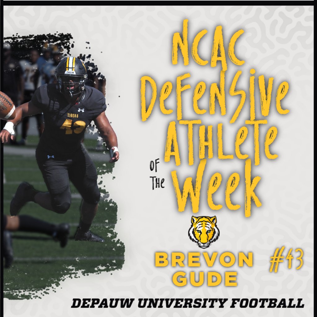 DePauwAthletics's tweet photo. Read about our @NCAC AoW @ https://t.co/TLR84Nelgg
Bella Lauber: @DePauwFH-earned her 3rd SHO in 3-0 Marian (Wis.) win &amp; 5 saves in OWU victory
Brooks Coats:@DePauwGolfM-fired a 148 to win the 2- day Stateline Shootout
Brevon Gude:@DePauwTigersFB-had a school record 4.0 sacks https://t.co/yC5ZblGkxj