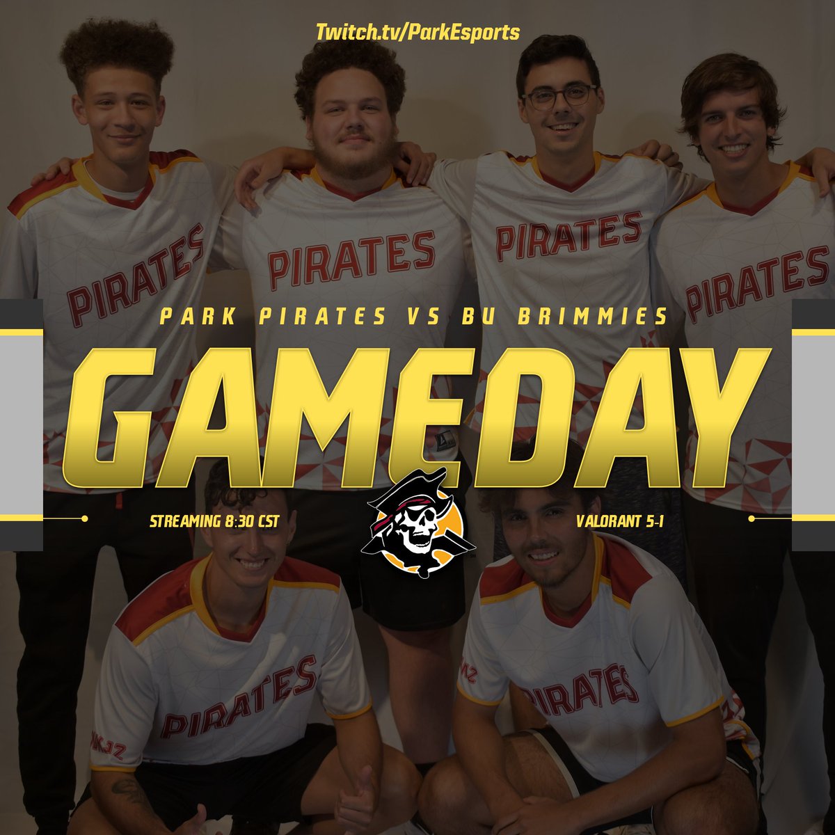 The Valorant team is competing in their 3rd week of NECC tonight! Watch and cheer them on as they attempt to go undefeated against the BU Brimmies! Live at twitch.tv/parkesports
•
•
#Valorant #eSports #parkuniversity #kansascity #pirates #college