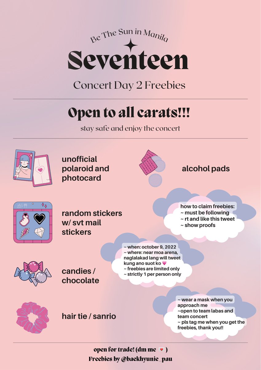 baekhyunie_pau's tweet photo. ˗ˋˏ°•  Be The Sun in Manila freebies  •°ˎˊ˗

ও hi carats! i will be giving away 100+ freebies on Oct. 9 / Day 2

ও just approach me on d-day &amp; say hello pau!
ও read the mechanics below for other details
ও pls help rt this so more carats can get freebies 

#BeTheSunInManila https://t.co/FombQO6ix5