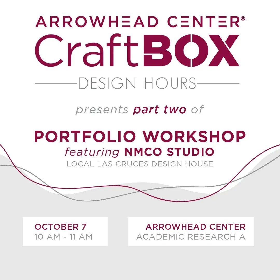 ATI_Arrowhead's tweet photo. We are excited to have NMCO Studio, this Friday, October 7th at 10 AM for part two of our #CraftboxDesignHours portfolio workshop. We will have time dedicated to local designers to show their work and receive feedback from the NMCO team. https://t.co/anT018LeHH