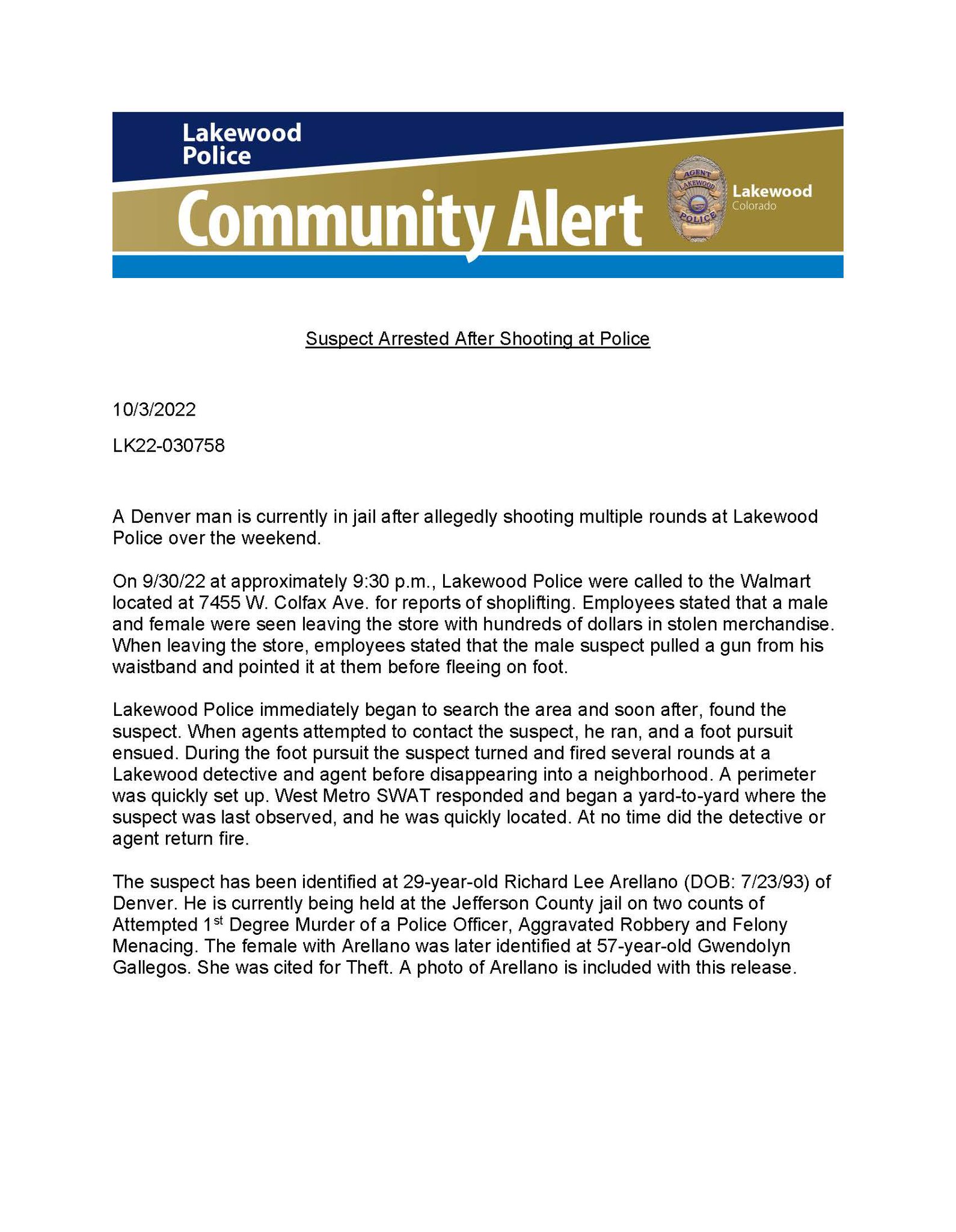 Lakewood Shooting Suspect - znr717r