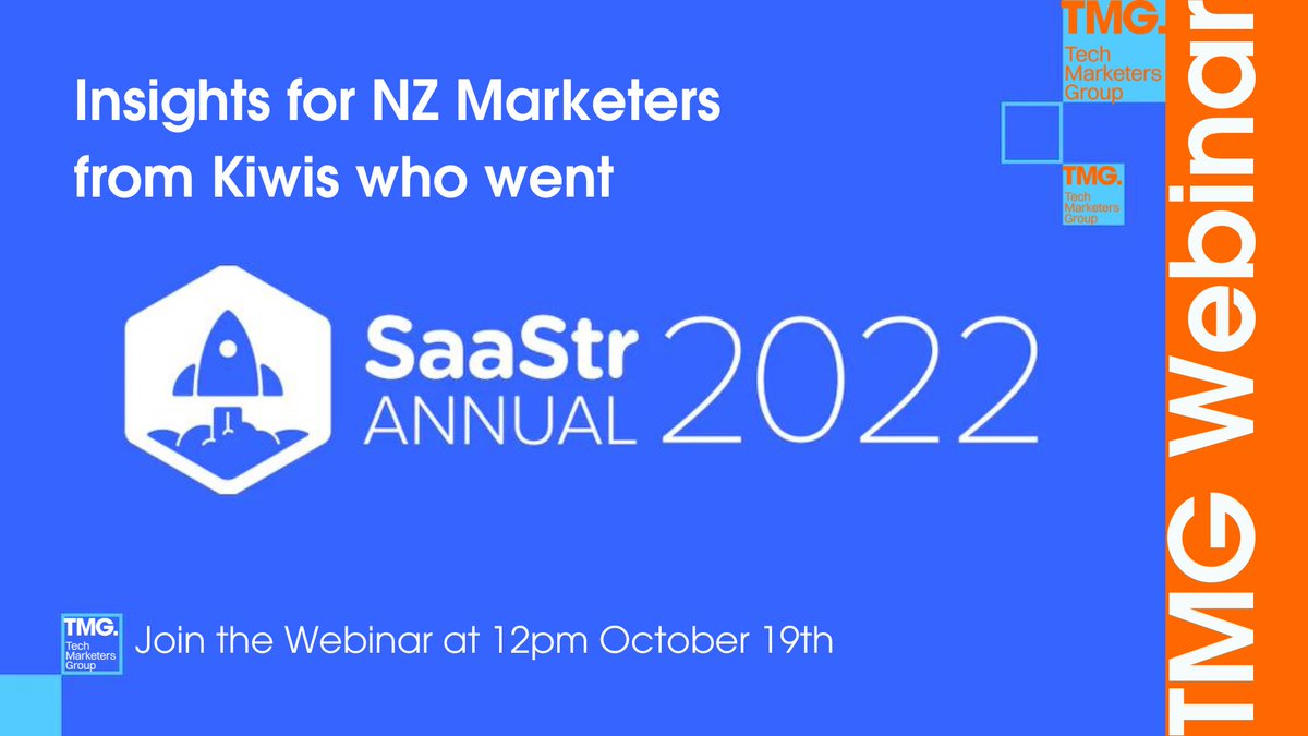 We're unsure if this will make your #SaaStr #Fomo more or less. But we've got Lucy Mansfield, Grant Osborne, and Briar Tippett to share their SaaStr experience and insights. Join the webinar on October 19th at 12pm. techmarketers.co.nz/events/insight…