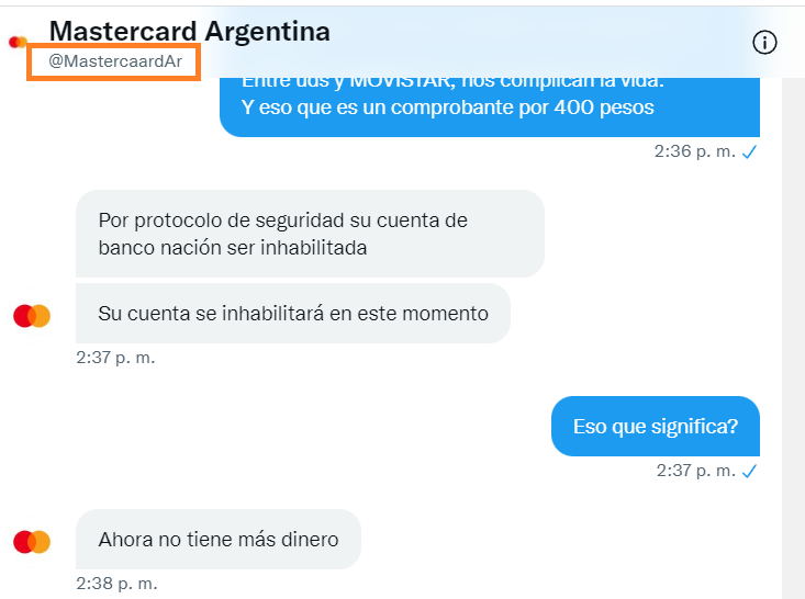 n_dayub's tweet photo. @MastercardArg HOY ME ESTAFARON en NOMBRE de Mastercard. https://t.co/2zenH4J05R