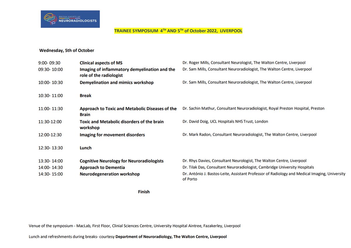 Shubhabrata Biswas (@shubhneurorad) on Twitter photo Looking forward to welcome Neuroradiology trainees from across the UK at the BSNR Trainee Symposium tomorrow <a href="/theBSNR/">BSNR</a> <a href="/BSNRTrainees/">BSNR Trainees</a>. Supported by <a href="/WaltonCentre/">The Walton Centre</a>. Looking forward to welcome Neuroradiology trainees from across the UK at the BSNR Trainee Symposium tomorrow <a href="/theBSNR/">BSNR</a> <a href="/BSNRTrainees/">BSNR Trainees</a>. Supported by <a href="/WaltonCentre/">The Walton Centre</a>.