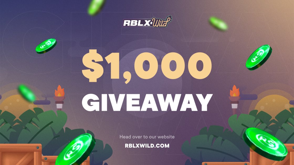 RBLXWild on X: 💵We are giving away 1,000 in USD to 10 lucky