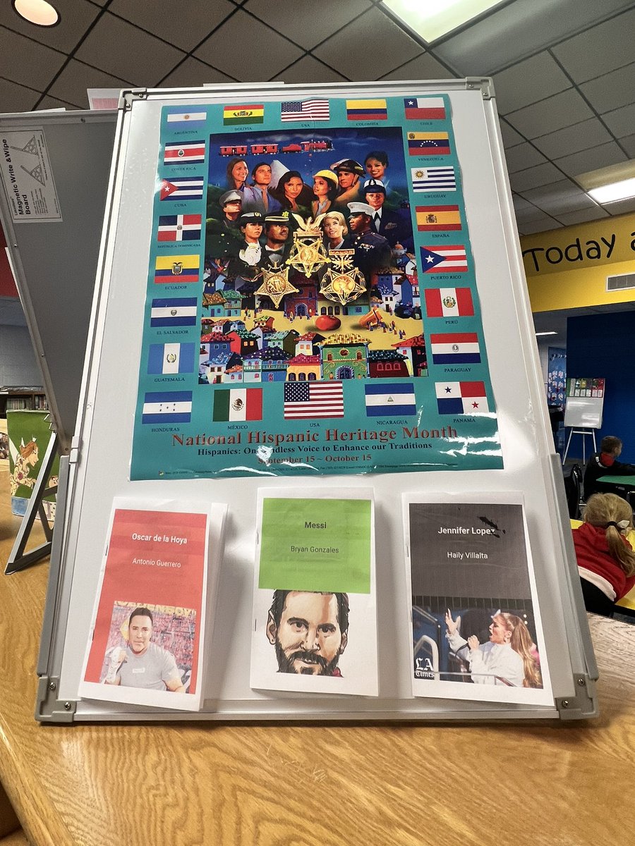 JJaramilloESL's tweet photo. For the Hispanic heritage month,3rd grade ELLs made their own books about Hispanic people who have impacted the world positively.Then, they placed their books in the school library so other students can read them. They wrote their first book! @WriteReaderApp @ParticipateLrng https://t.co/a5U4IL943M