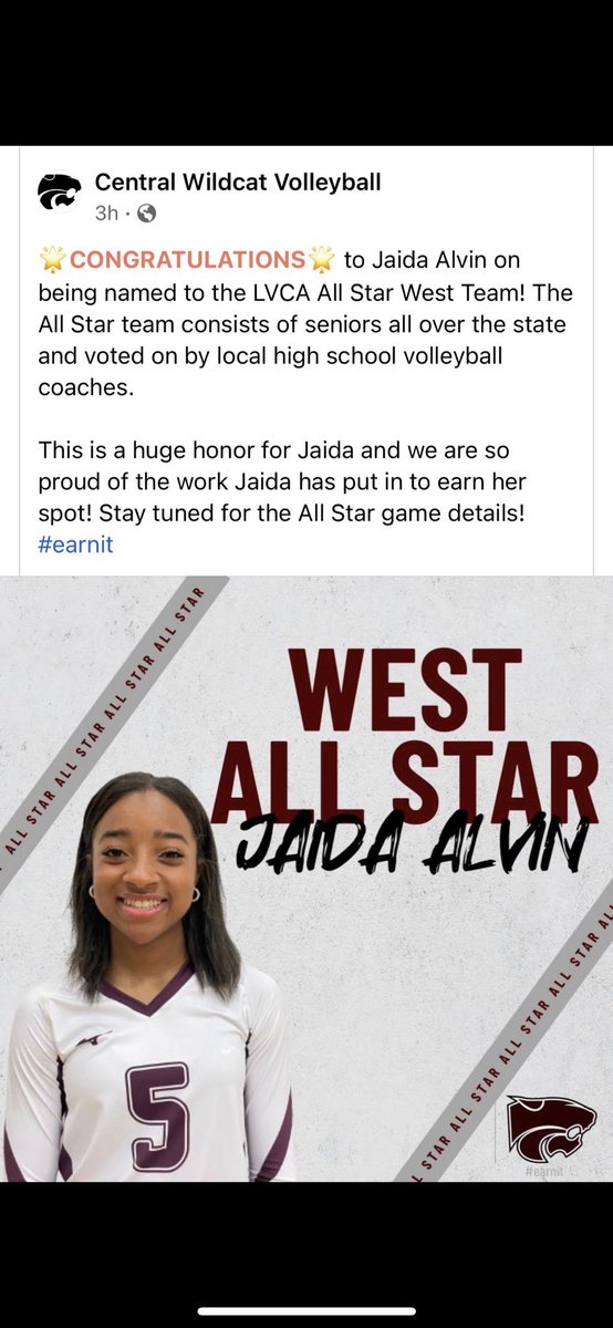 I am very blessed and honored to announce that I have been selected to be on the All Star West Team! <a href="/centralvolley/">Central Volleyball</a> <a href="/redstormvball/">Red Storm Volleyball of Baton Rouge</a>