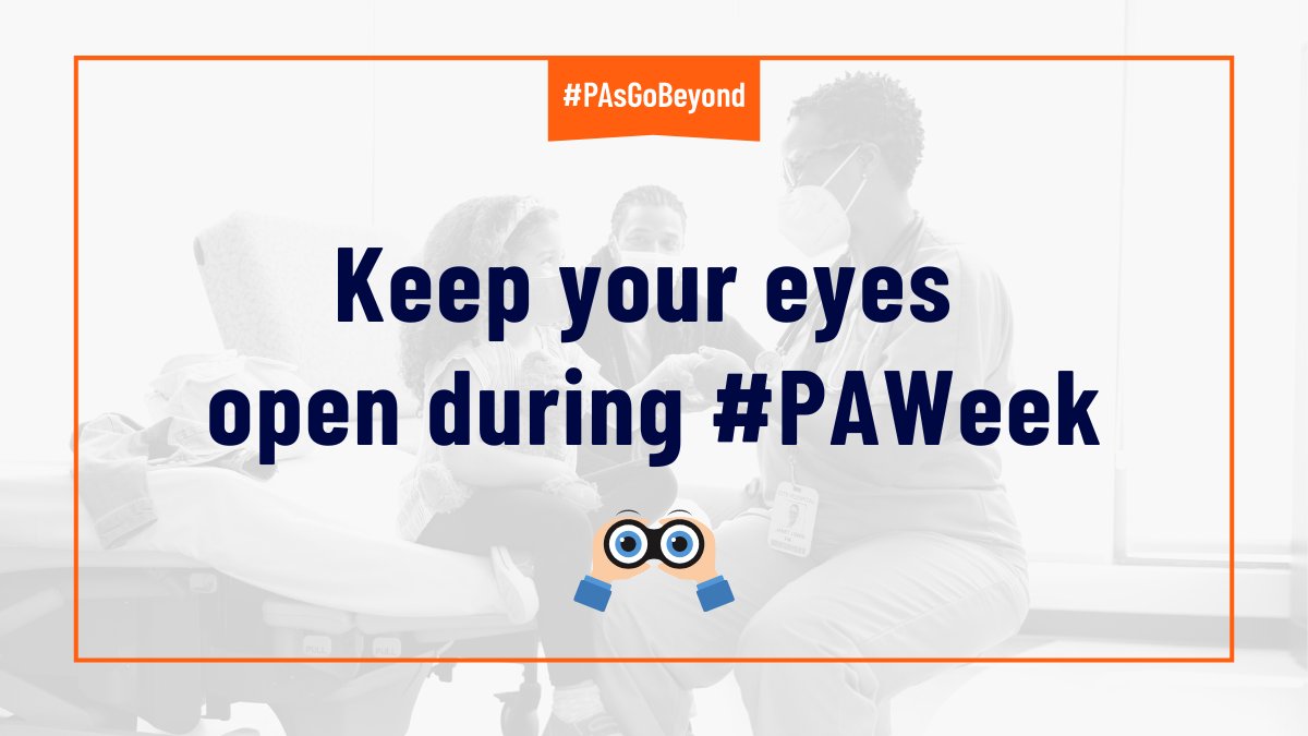 AAPAorg's tweet photo. Keep your eyes open during #PAweek (and share what you see/tag us)! 👀Here’s a hint of a few things in store that showcase what PAs are doing to go beyond for patients… https://t.co/qxpSC86BAU