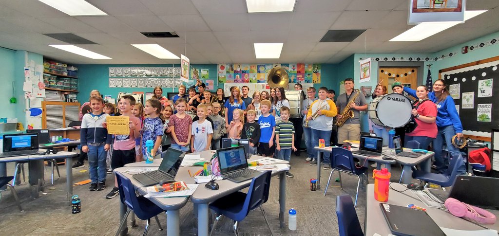 NENmusicians's tweet photo. I am excited to announce our Elementary Musician of the Month for Oct! He worked really hard the last few weeks to be his most musical self! Thank you for all of your fun ideas! We celebrated with a dance party and music from the NEN Marching Bluejays @NEN1st_Grade @NENartists https://t.co/LHHy0lg3QJ