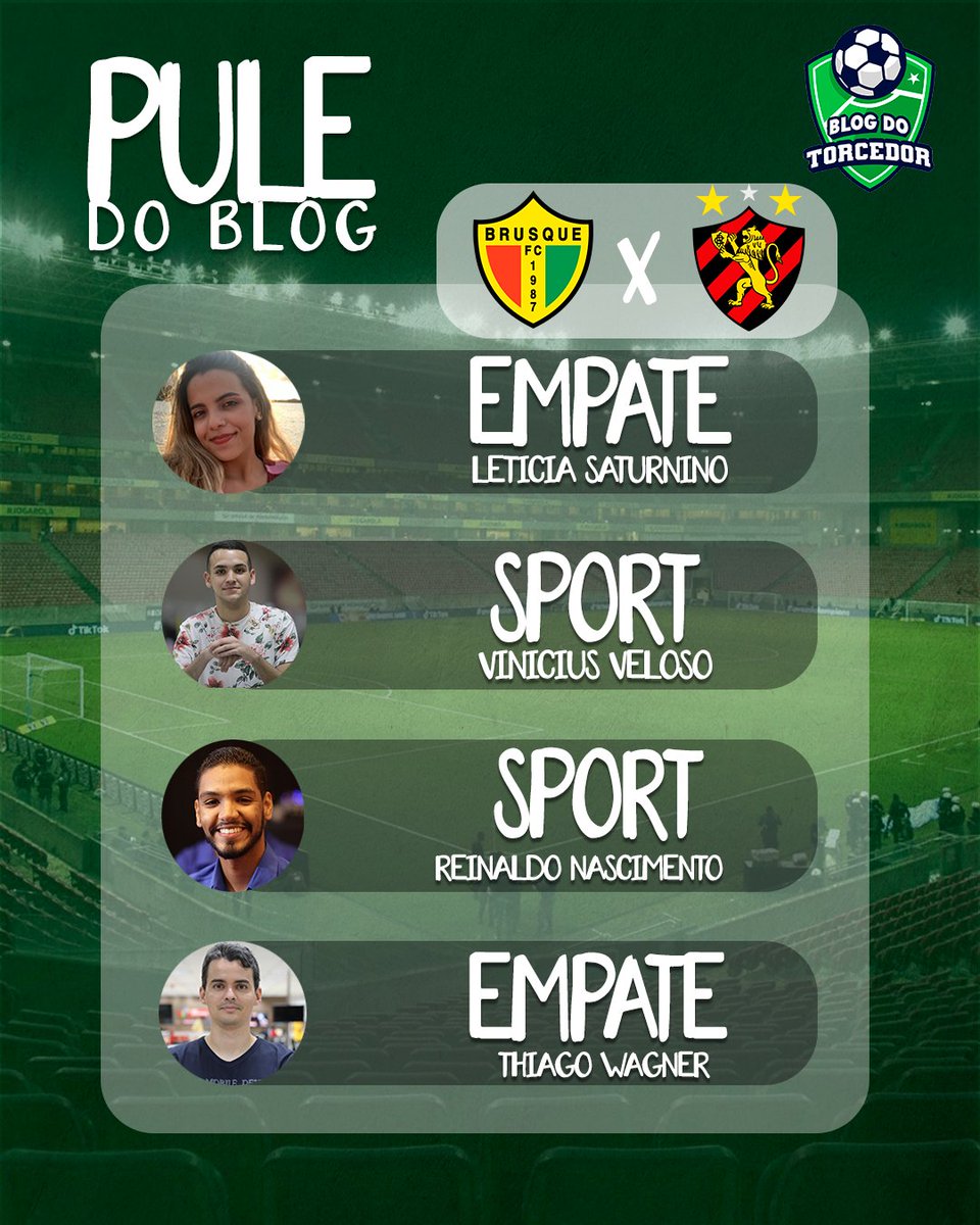 blogdotorcedor's tweet photo. 🦁 DIA DE LEÃO! O Sport vai até Santa Catarina, enfrentar o Brusque buscando manter vivo o sonho do acesso. O nosso time já deixou seu palpite, e ai torcedor?
#PuledoBlog #serieb #futebol #rn #BRUxSPT https://t.co/13JZTZPZWn