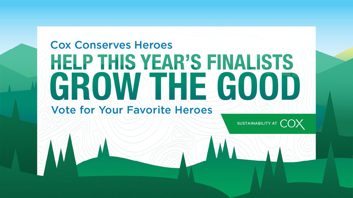captainplanetfd's tweet photo. The Cox Conserves Heroes nods are in, so let's help them "grow the good!"
Cox is giving away $150k to 9 volunteers who are making a positive impact on the 🌎️. Help them decide who they are by voting here https://t.co/xUOocsYgAM or checking in at @CoxEnterprises!
#coxconserves https://t.co/wcpfgsq8OK