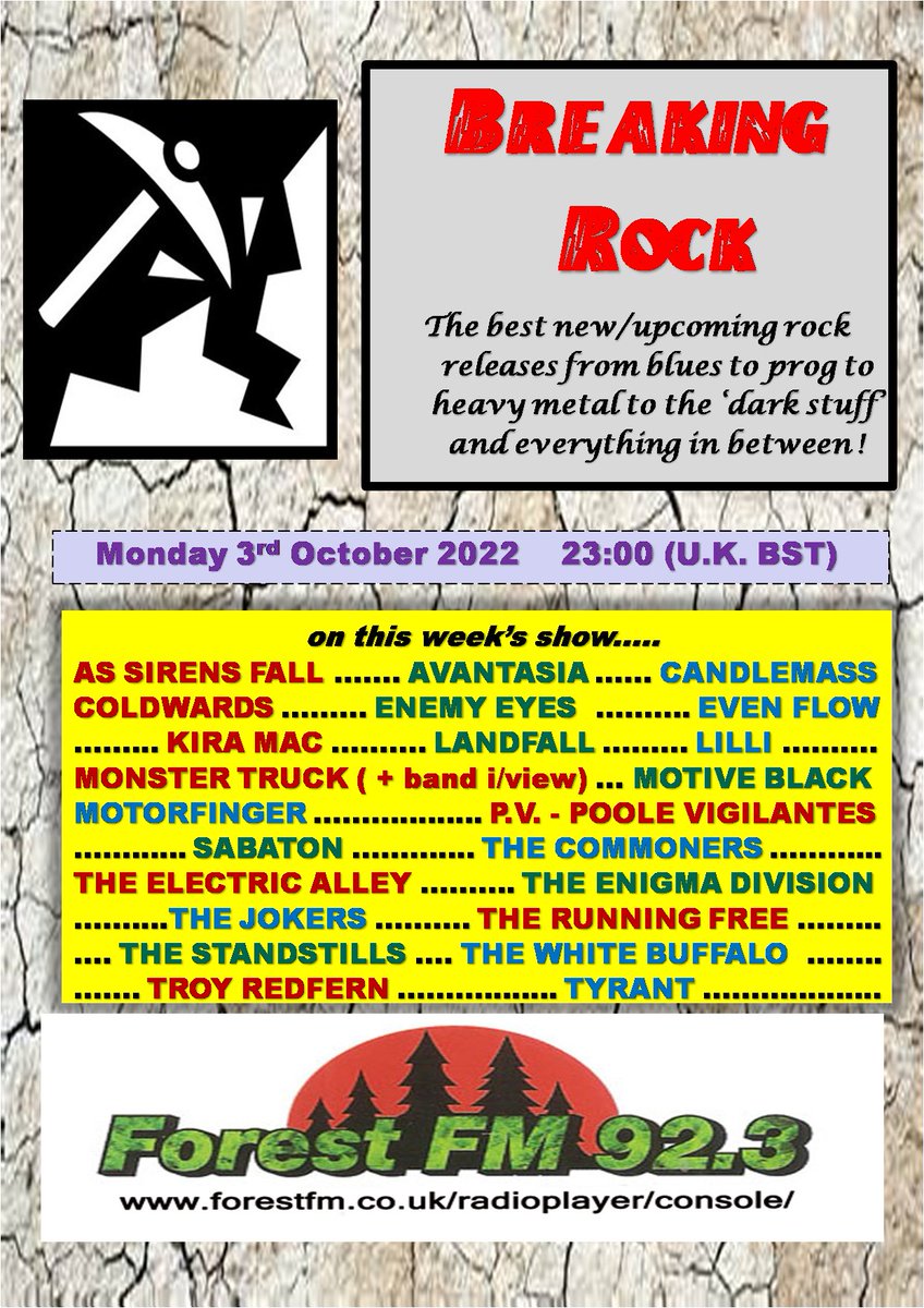 pjbreakingrock's tweet photo. On air in 25 minutes... @pjbreakingrock #radioshow @ForestFM ...from 23:00 (UK) stream https://t.co/sjudUuhbAu with the week's best new/upcoming rock releases... from #blues to #prog to #heavymetal to the #darkstuff ... and everything in between ... https://t.co/3wwKCCACGD