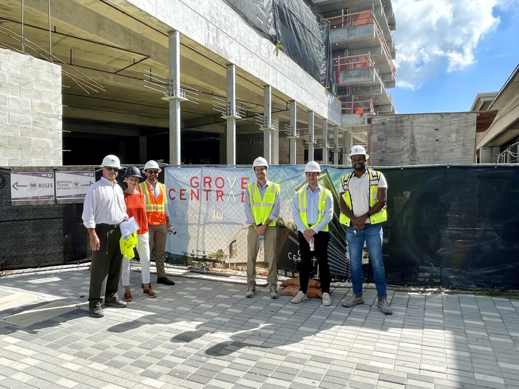 theunderlinemia's tweet photo. We love exploring all the new opportunities coming to #TheUnderline, all the way from #Brickell to #Dadeland. Recently, we had a hard hat #construction tour of Grove Central, a new residential and commercial #development underway along the Metrorail corridor and at the station https://t.co/Z3NNGU2jIC