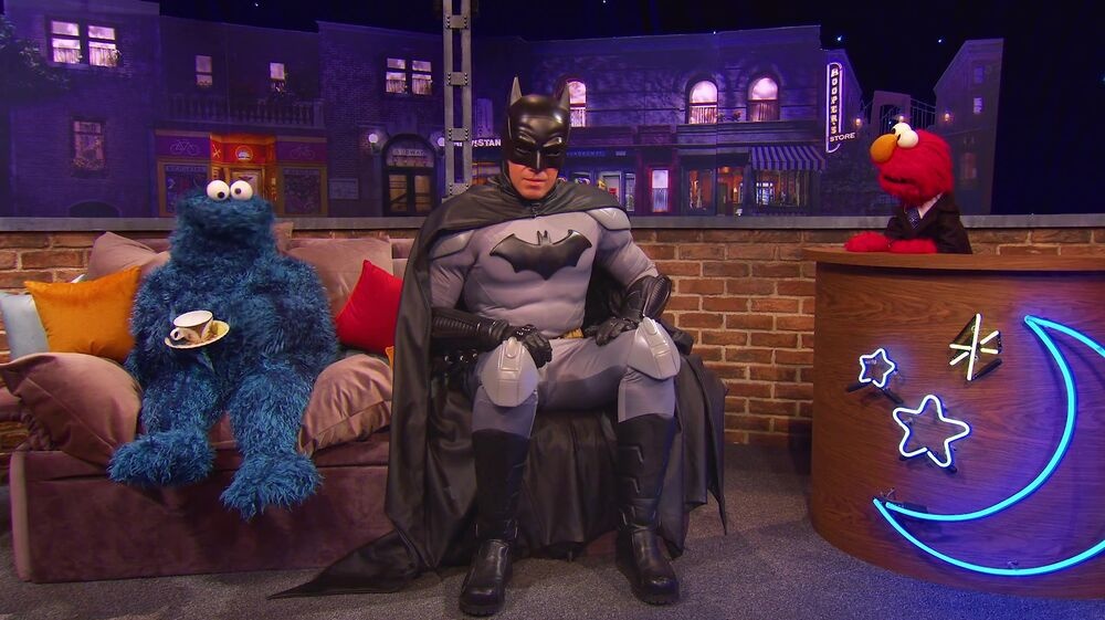 DndSesame's tweet photo. Elmo thinks sure Cookie is a monster but the real monster is Mr Batman because Batman won't see a therapist and makes it everyone elses problem to deal with. https://t.co/ytf6gAjzCr