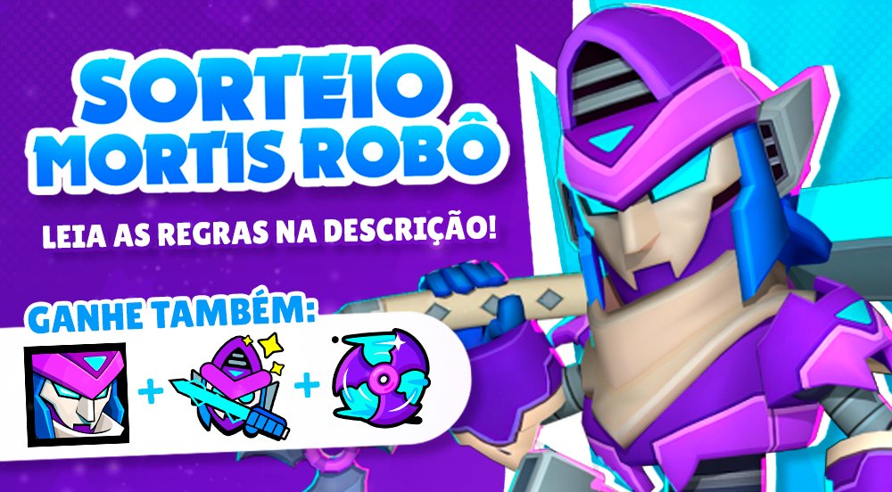 🦇 SORTEIO 🦇
 UMA SKIN DO MORTIS ROBÔ DE GRAÇA!!  

Regras:
🔹 Seguir: <a href="/prothagame/">Protha</a>
🔹 Dar RT e CURTIR esse post
🔹 Marcar 1 amigo 
🔹 Se inscrever no meu canal: youtube.com/prothagame

Resultado: 06/10 #MechaMortisGiveaway