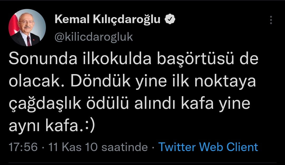 💥 Başörtüsü açıklamasını yapan Kemal Kılıçdaroğlu'nun bu paylaşımı gündem oldu.