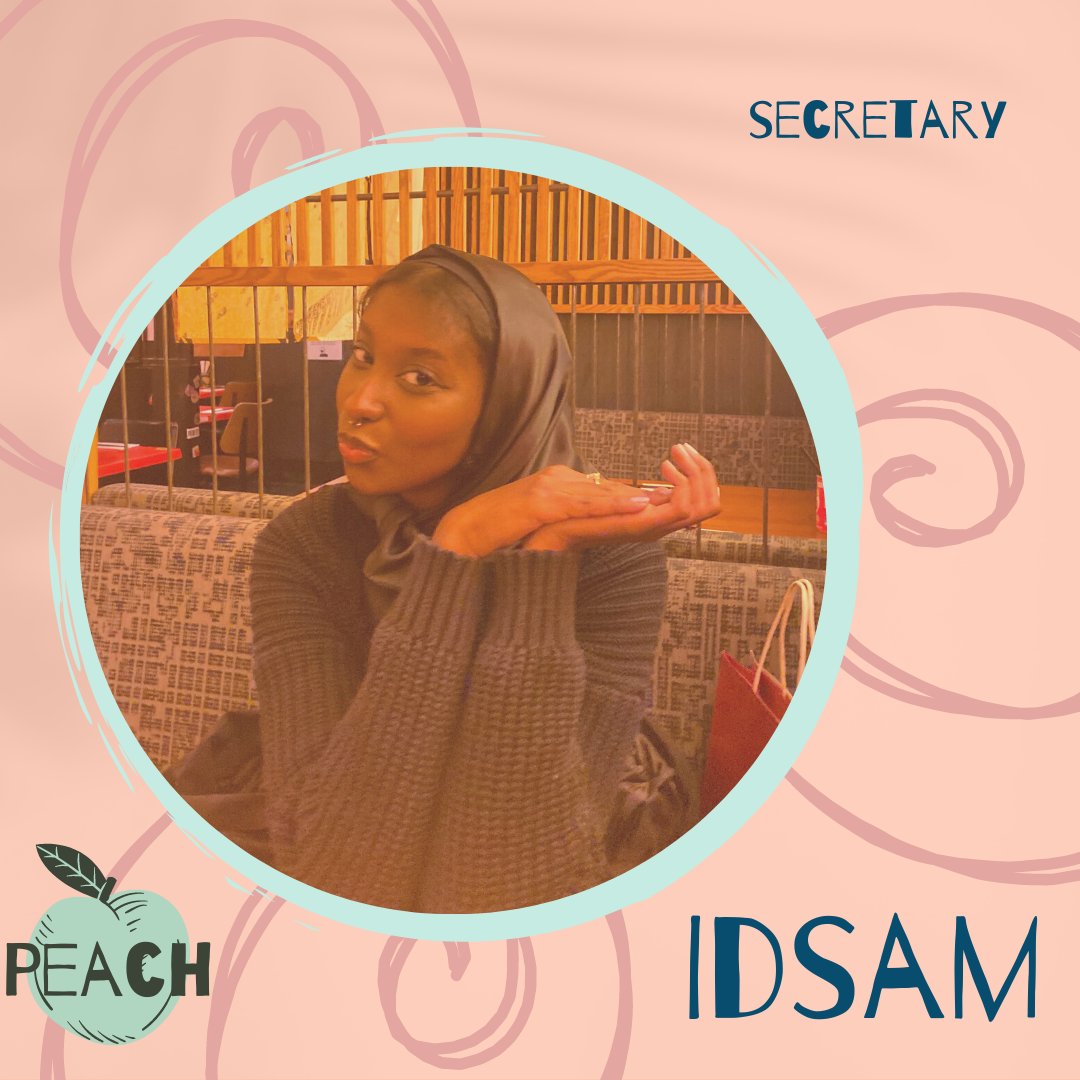 Introducing our new committee!

"Hello!! My name is Idsam. A second-year history student who loves reading and creative writing. I am also the secretary of Peach this year. Very excited to be part of the team and to provide a creative and fun environment for everyone."