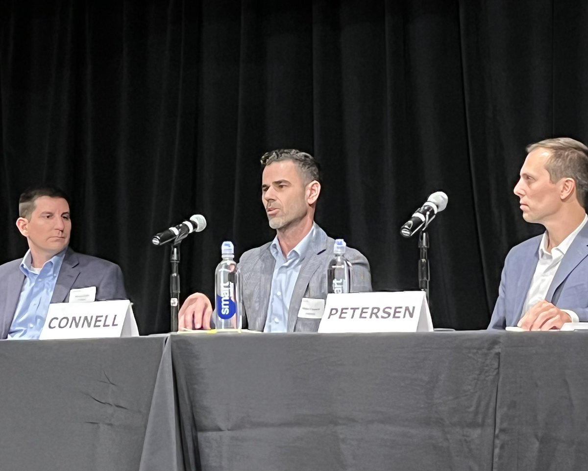 GCPAssociation's tweet photo. On the future of challenges of interconnecting large, flexible loads of #bitcoin data centers, @ShaunEnergy of 
@Lancium (center) 
said: 

“It’s important for us to zoom out &amp; realize we’re fortunate to have an ISO like ERCOT where we have this opportunity. We’re trailblazers.” https://t.co/8jxneSzjCs