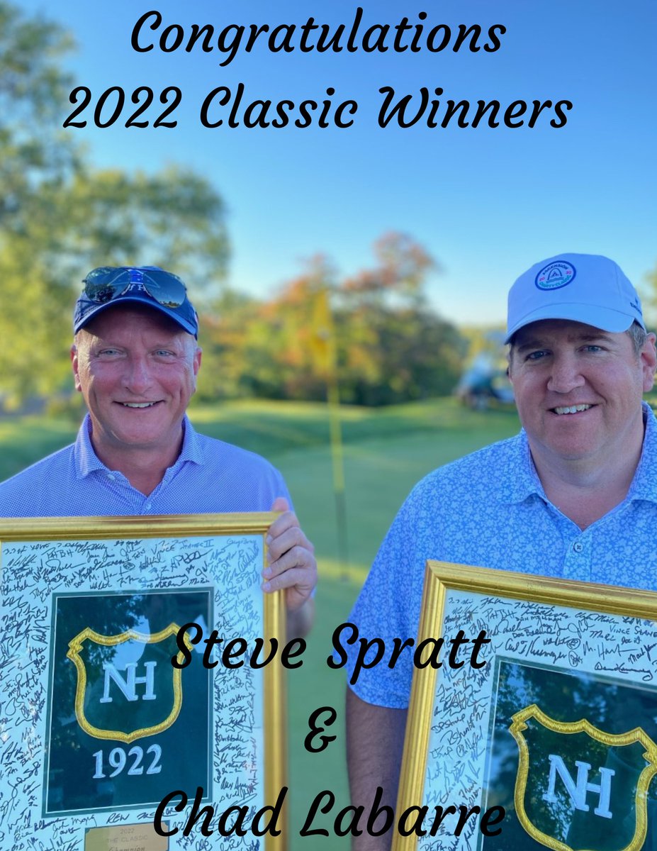 We would like to congratulate Steve Spratt &amp; Chad Lebarre on winning this year's Norwood Hills Classic. #NorwoodHills #CountryClub #Golf