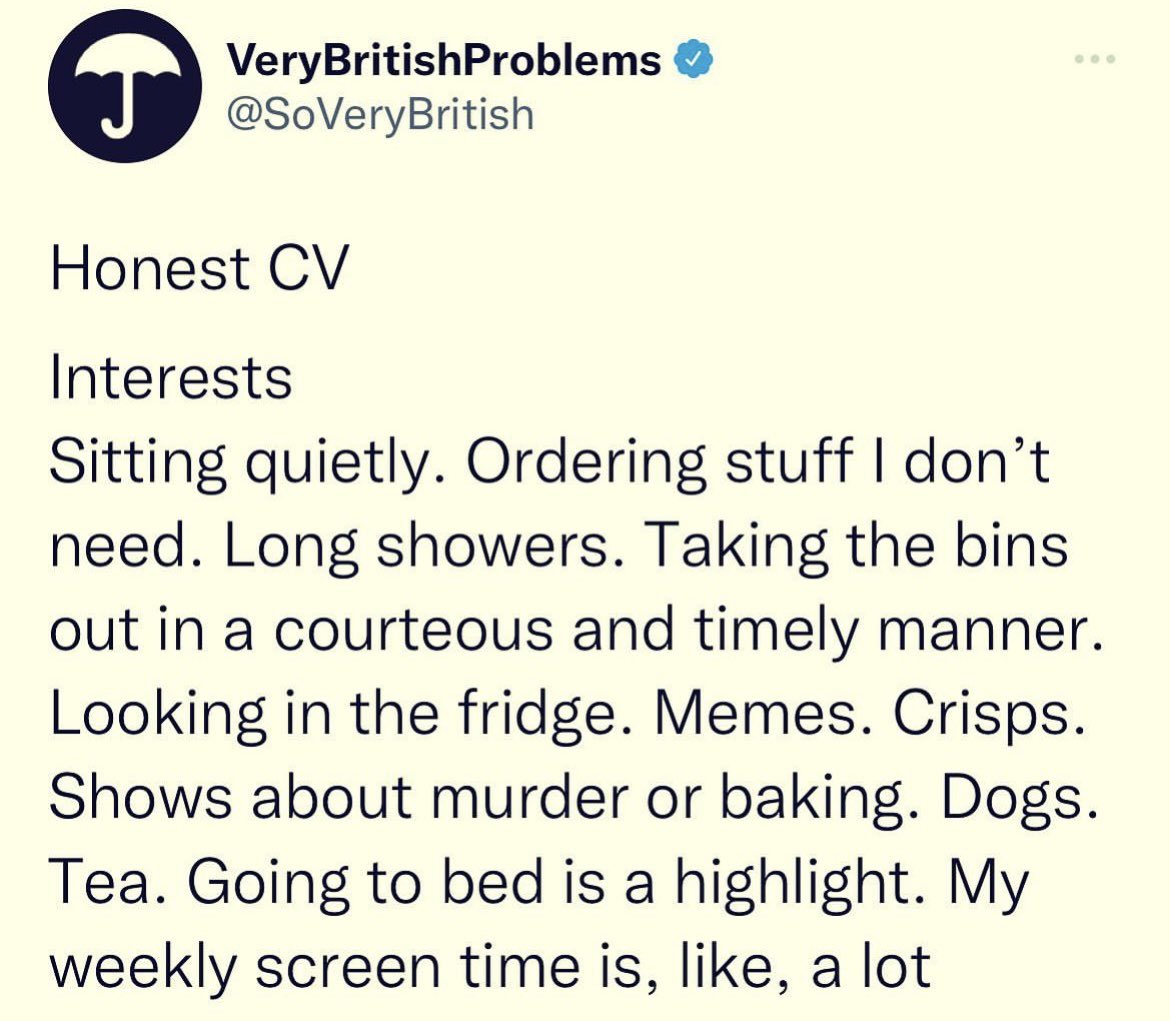 Best_of_Briony's tweet photo. yup.. about right although i’d add: ‘passion for naps.. all the kinds of naps…’🤣 #barristerlife #toohonest? https://t.co/hW2TrRhmJU