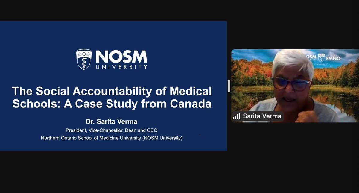 EconomyUrban's tweet photo. Dr. Sarita Verma, President, Vice-Chancellor, Dean and CEO of Northern Ontario School of Medicine University - "housing and basic amenities are very important to solve social conflict. Social accountability is a foundation of the work of medical schools" #UEF4 https://t.co/PmDnUgRZJc