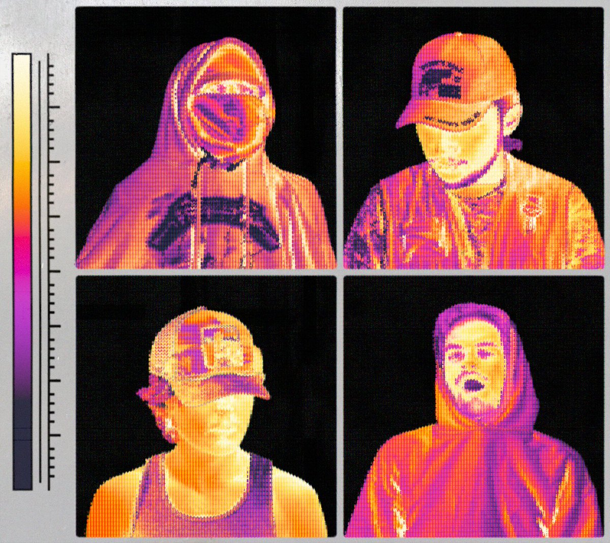 intermuralLLC's tweet photo. OUR STATE OF THE ART THERMAL IMAGING SYSTEM HAS CAPTURED THESE SCANS OF THE FUGITIVES. ANYONE WITH FURTHER INFORMATION ON THE PICTURED INDIVIDUALS IS ENCOURAGED TO CONTACT US IMMEDIATELY. https://t.co/TAQavjnMgQ