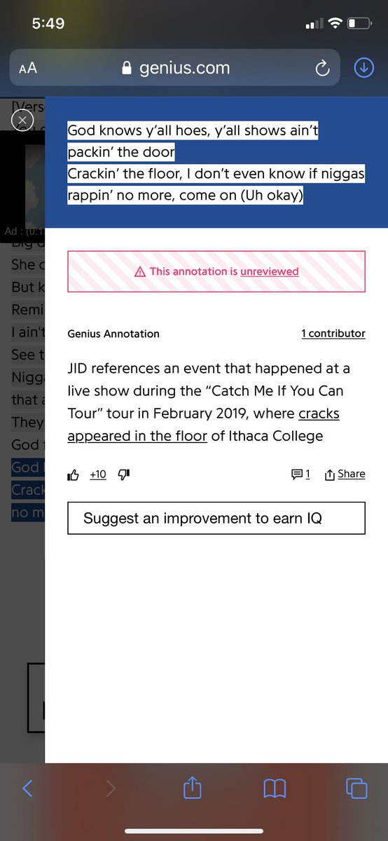 AllegedButler's tweet image. I am glowing: on the new @JIDsv album he references the Ithaca College concert in 2019 where he got the crowd so on tilt they cracked the floor. #twithaca
