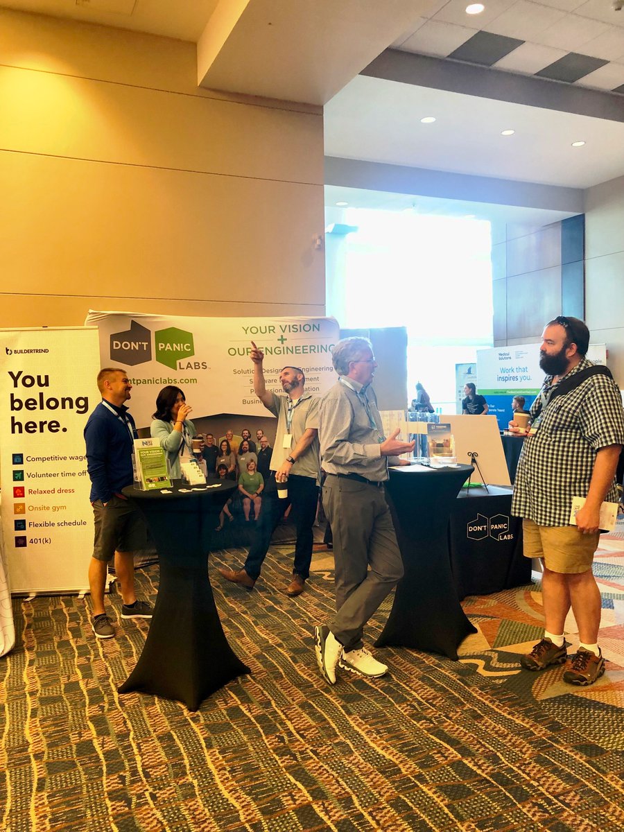 DontPanicLabs's tweet photo. Day 1 of @AIMInstituteOMA's Heartland Developers Conference is in the books. We met a lot of great folks and had some great conversations. Looking forward to Day 2 tomorrow! https://t.co/dS9RfRzcSN