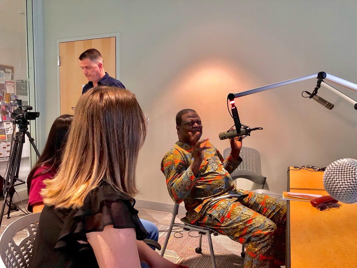 here_poetry's tweet photo. Last Wednesday, Here’s Editor:  Daniel Donaghy, Guest Editor: Raouf Mama, and contributing student poets Colleen Goff, Georgia Chesworth, Kai-Li Davey, and Samuel Perez Lopez had the wonderful opportunity to speak about the new issue of Here, followed by a reading by the poets. https://t.co/Lr64pzfLSo