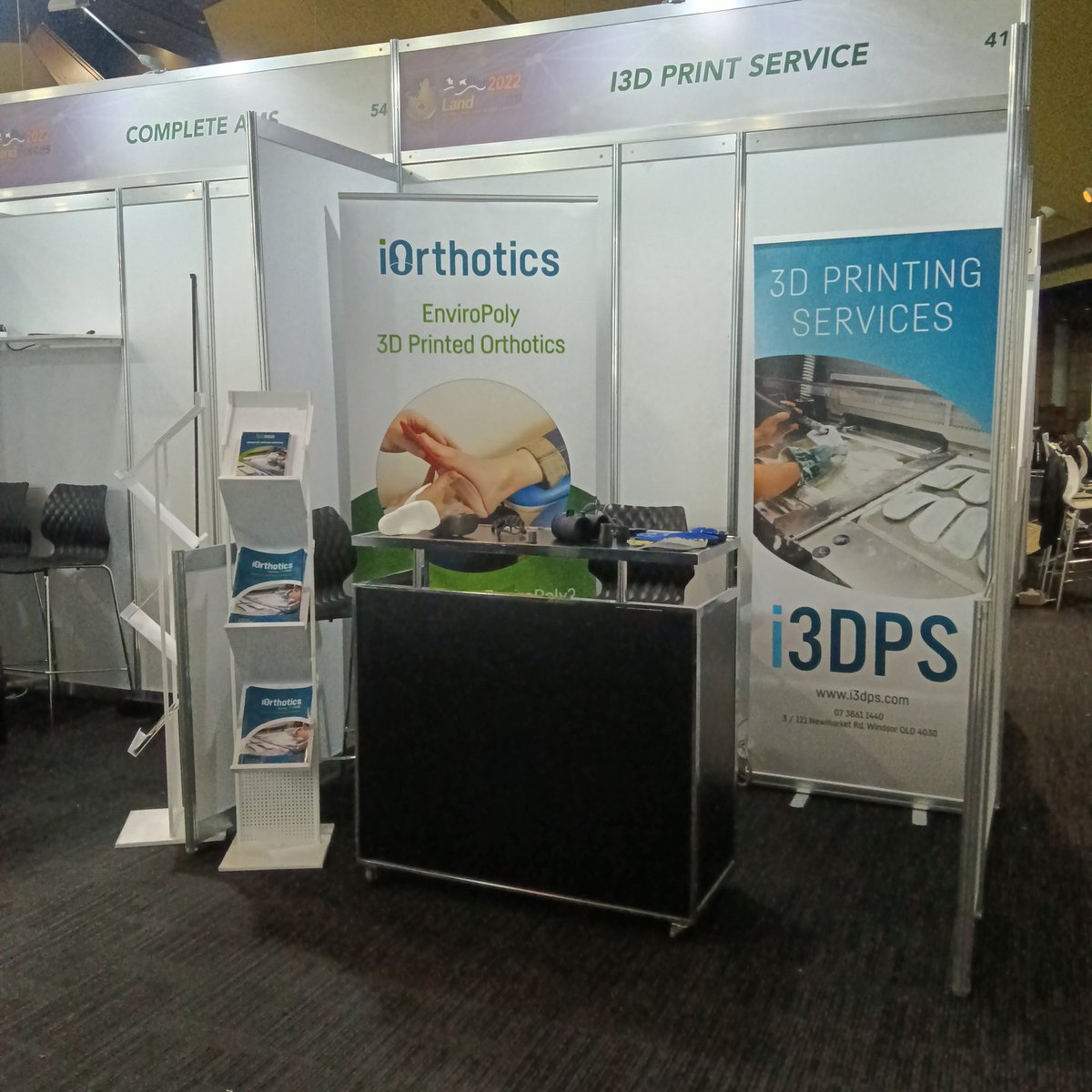 The i3DPS stand is all set up for Land Forces Expo 2022. This 3 day event showcases 700 businesses, attracts over 12,000 visitors, including delegates from all levels of Government. #3dprinting #iorthotics #healthtech #healthia