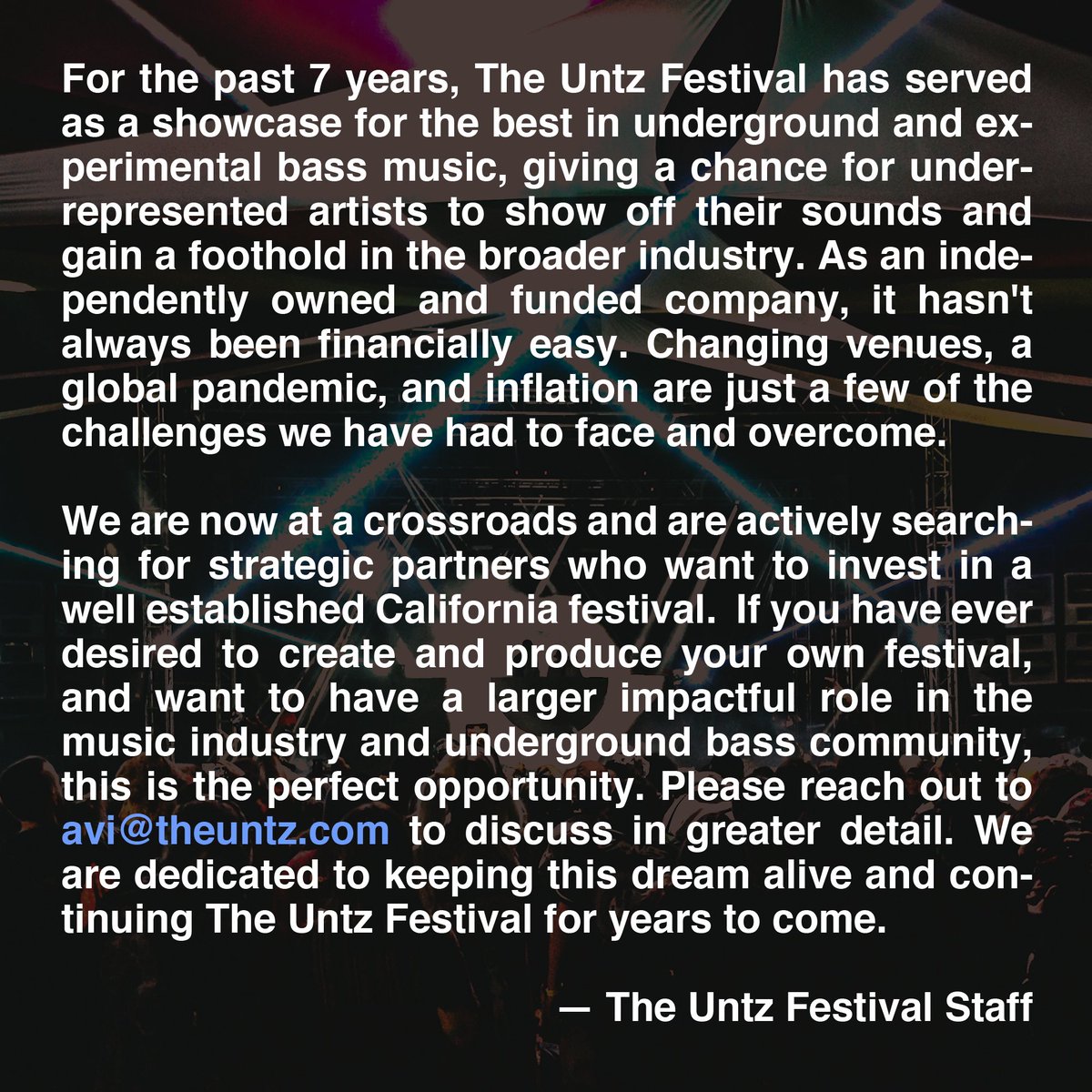 The Untz Festival 2026 LINEUP OMG tweet media