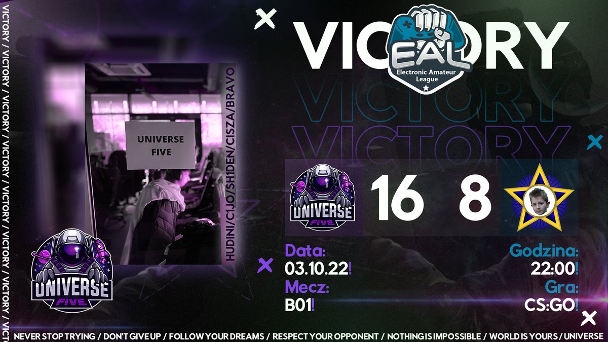 Universe Five - Organizacja esportowa tweet media