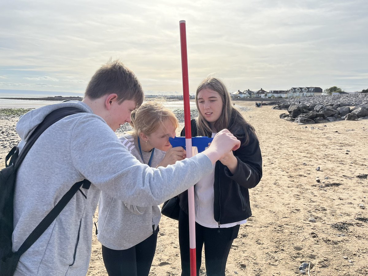 Working hard at the beach on day 1 of the GCSE Geography fieldtrip.