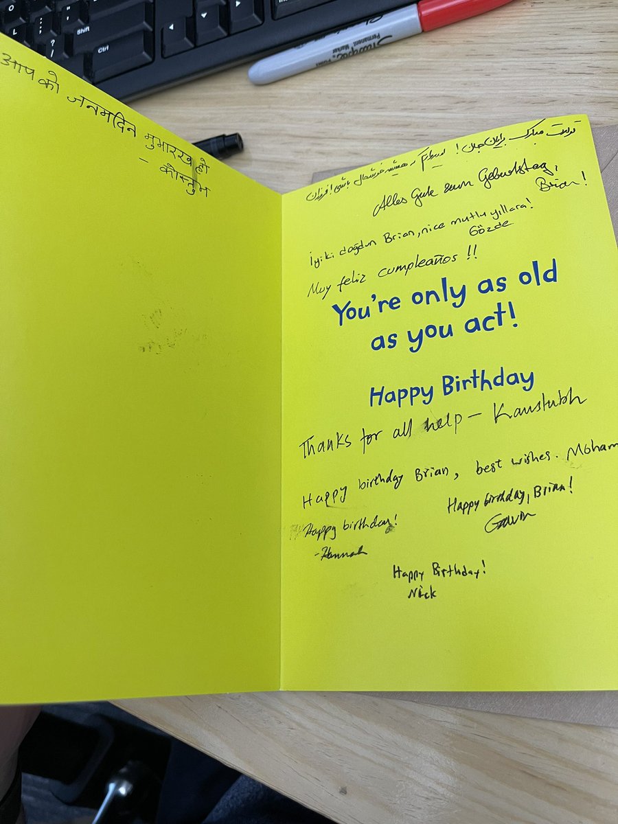 My birthday was over a week ago (and I was already over it) but today a few colleagues truly surprised me in the middle of the workday with my favorite dessert 🍮 and a card! Completely unexpected lol - usually I’m the one planning birthdays in the office. 😊Thanks everyone! 💜