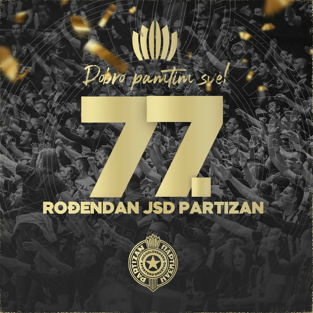 Svima pripadnicima crno-bele porodice želimo srećan 77. rođendan! 🖤🤍🎂

#KKPartizan