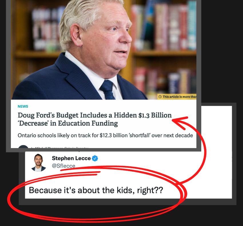 munakadri's tweet photo. To clarify, which kids are you about @Sflecce?

#onted #onpoli #Toronto #TDSB #YRDSB #etfo #aefo #cupe #osstf https://t.co/Jh3agkBwSH