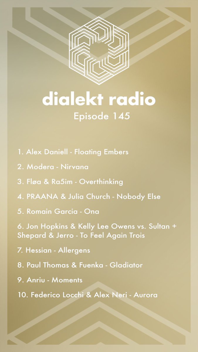 Sultan + Shepard (@sultanshepard) on Twitter photo In case you missed it this weekend, Dialekt Radio #145 is here and has some big tunes including our collab with @Jon_Hopkins_ <a href="/kellyleeowens/">Kelly Lee Owens</a> <a href="/jerromusic_/">Jerro</a> and music from <a href="/praanamusic/">PRAANA</a> <a href="/FloaMusic/">Fløa</a> <a href="/djpaulthomas/">Paul Thomas</a> and more lnk.to/DialektRadio In case you missed it this weekend, Dialekt Radio #145 is here and has some big tunes including our collab with @Jon_Hopkins_ <a href="/kellyleeowens/">Kelly Lee Owens</a> <a href="/jerromusic_/">Jerro</a> and music from <a href="/praanamusic/">PRAANA</a> <a href="/FloaMusic/">Fløa</a> <a href="/djpaulthomas/">Paul Thomas</a> and more lnk.to/DialektRadio