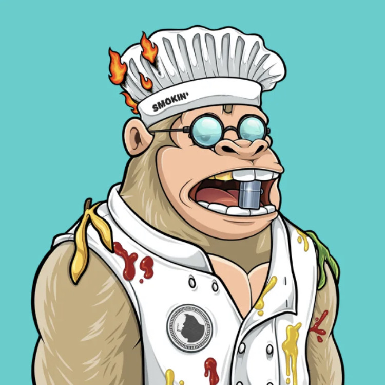 NakamotoGm's tweet photo. 🥳🚨To Celebrate the first Official Team AMA with @Smokin_Gorilla_  team and founder i am giving Smoking chef away. To qualify please.....

✅Follow @Smokin_Gorilla_ 
✅Follow @NakamotoGm
✅Turn on notifications 🔔
✅Tag 3 Gorillas
🚨 #GIVEAWAY #NFT #ETHEREUM #CHAINSMOKINGORILLAS https://t.co/OeveY24YAJ