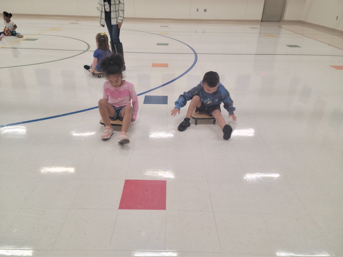 SunsetPreK's tweet photo. Today during gross motor groups, we practiced jumping forward with two feet landing, rolling a ball to a partner, and using scooters. https://t.co/TU5bszvvPB