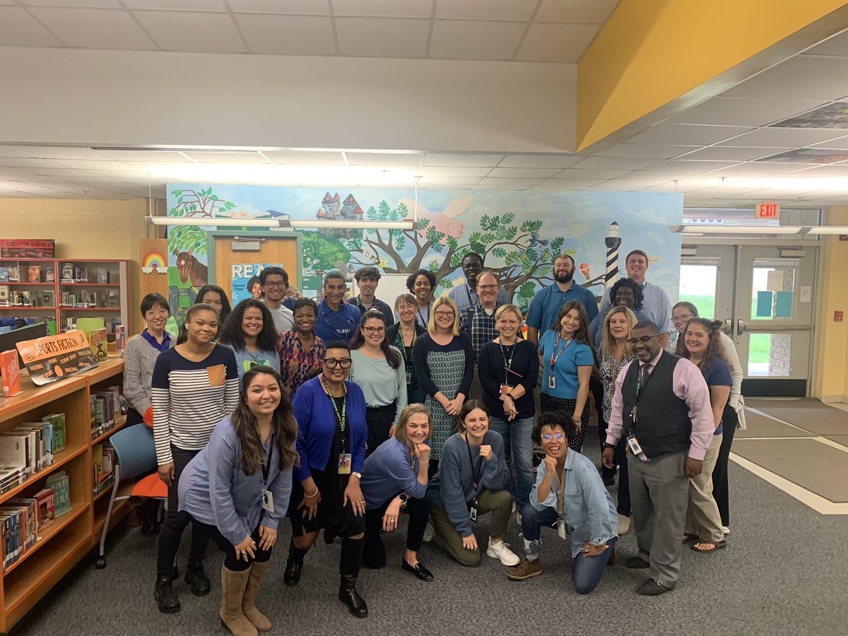 @eastcarymiddle staff sporting blue for World Bullying Prevention Month #BlueUp #BeKind @WakeSchCounslor @Ndavis615 @mlopez8science @shandua_ellis @TonyetteRConley