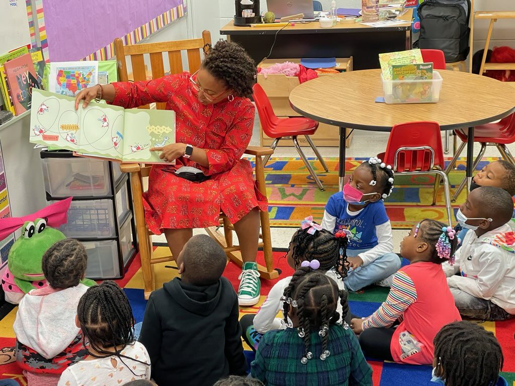 Check out our Pre-K Guest Reader, <a href="/CherisseCamp/">Cherisse Campbell, Ed.D</a>! #GreatOnPurpose
