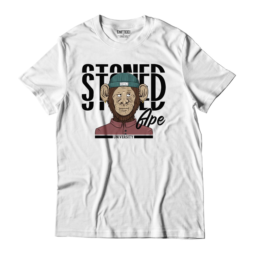 madebychubb's tweet photo. What do you guys think of these t-shirt designs I did with my @StonedApeU NFTs?? #madebychubb #CNFT #CNFTCommunity #NFTs #CardanoNFTs https://t.co/KTM571JDj4