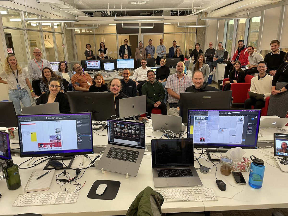 Toute notre belle équipe du <a href="/JdeMontreal/">Le Journal de Montréal</a> prête pour cette soirée électorale 👌🏻

#quebec2022 #polqc