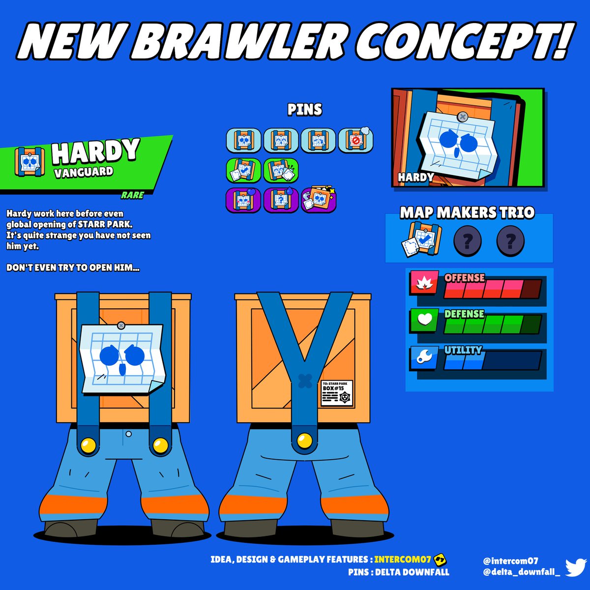 intercom07's tweet photo. MEET HARDY! ⭐ 
(Map makers trio 1/3) 
 
It's quite strange you have not seen him yet. Because he's kinda "OG Brawler"

#Brawl_Stars 
#BrawlStars
#Concept 
#Map_Maker 
#Hardy 
#Art https://t.co/QMFIQu3IOJ