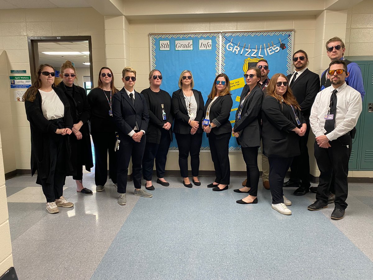 Secret Staffulty Spirit Week <a href="/BernheimMiddle/">Bernheim Middle</a>. Today: Secret Service Agents. What a way to keep middle schoolers guessing! <a href="/KStep821/">KatieStep821</a> <a href="/amyybush98/">Amy Bush</a> <a href="/J_Renaissance/">Jostens Renaissance</a> #MagnoliaRenRegion #BeBoldBruins