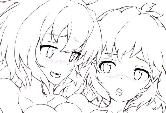 🌟ひびクリ💕イラストラフから整えた線画の一部❗🌟
#symphogear #シンフォギア #立花響 #雪音クリス #百合 #イラスト #絵柄が好みって人にフォローされたい